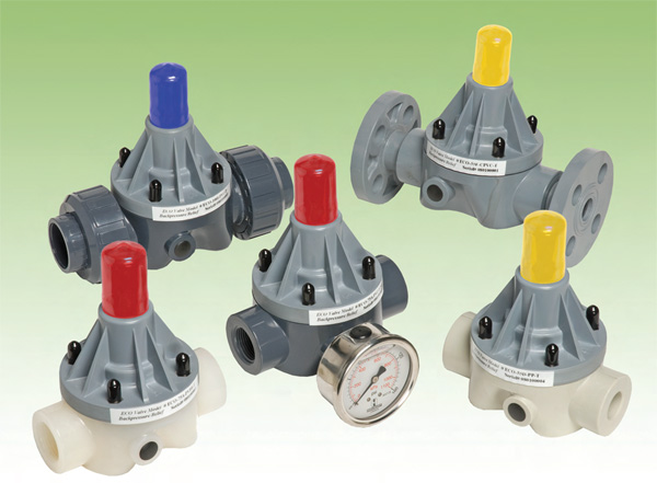 Válvula ECO - Válvulas de contrapressão, Válvulas de alívio de pressão, Válvulas sustentadoras de pressão, todas em plástico